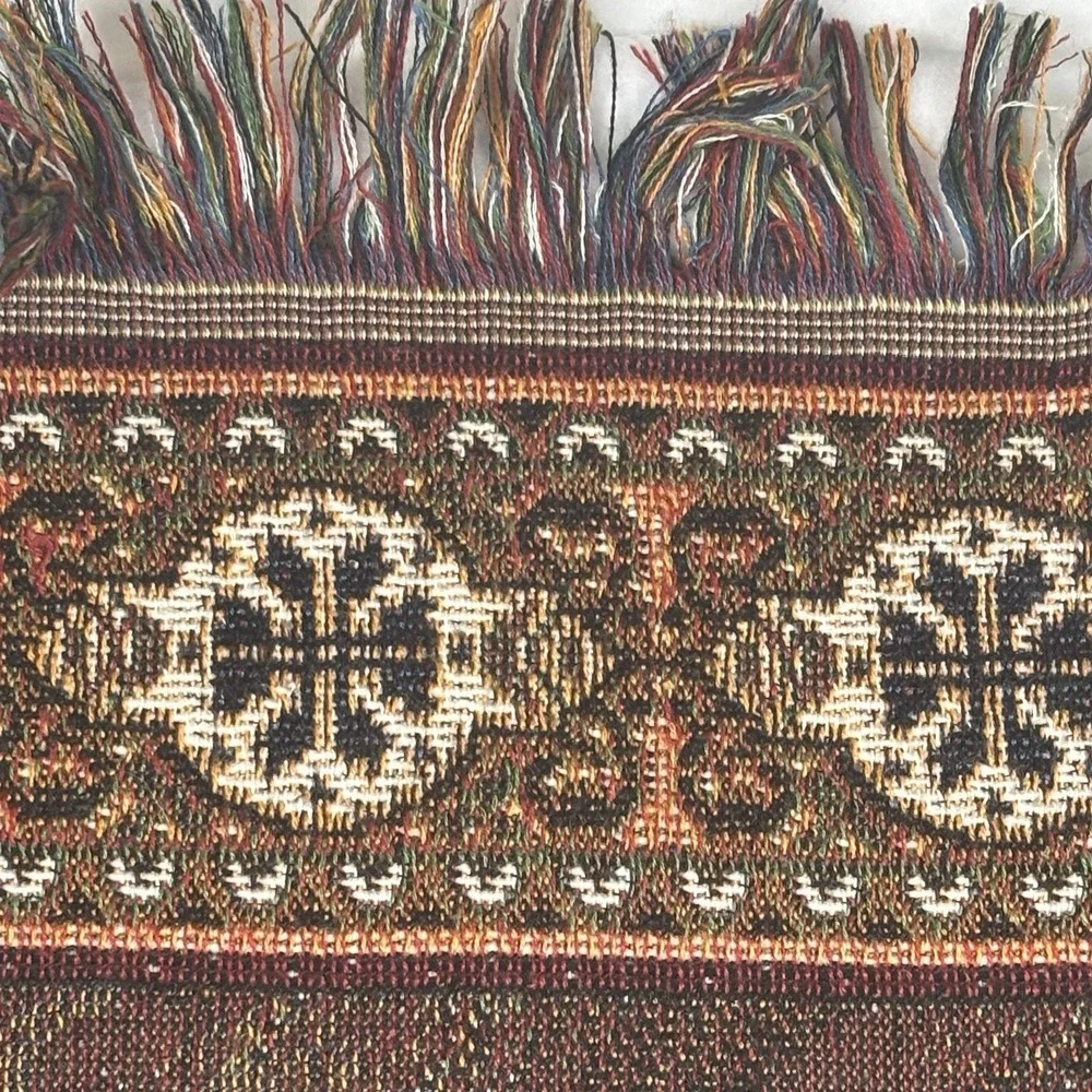 VTG American Weavers‎ Woven Throw Blanket Wall Hanging Tapestry Christian Jesus